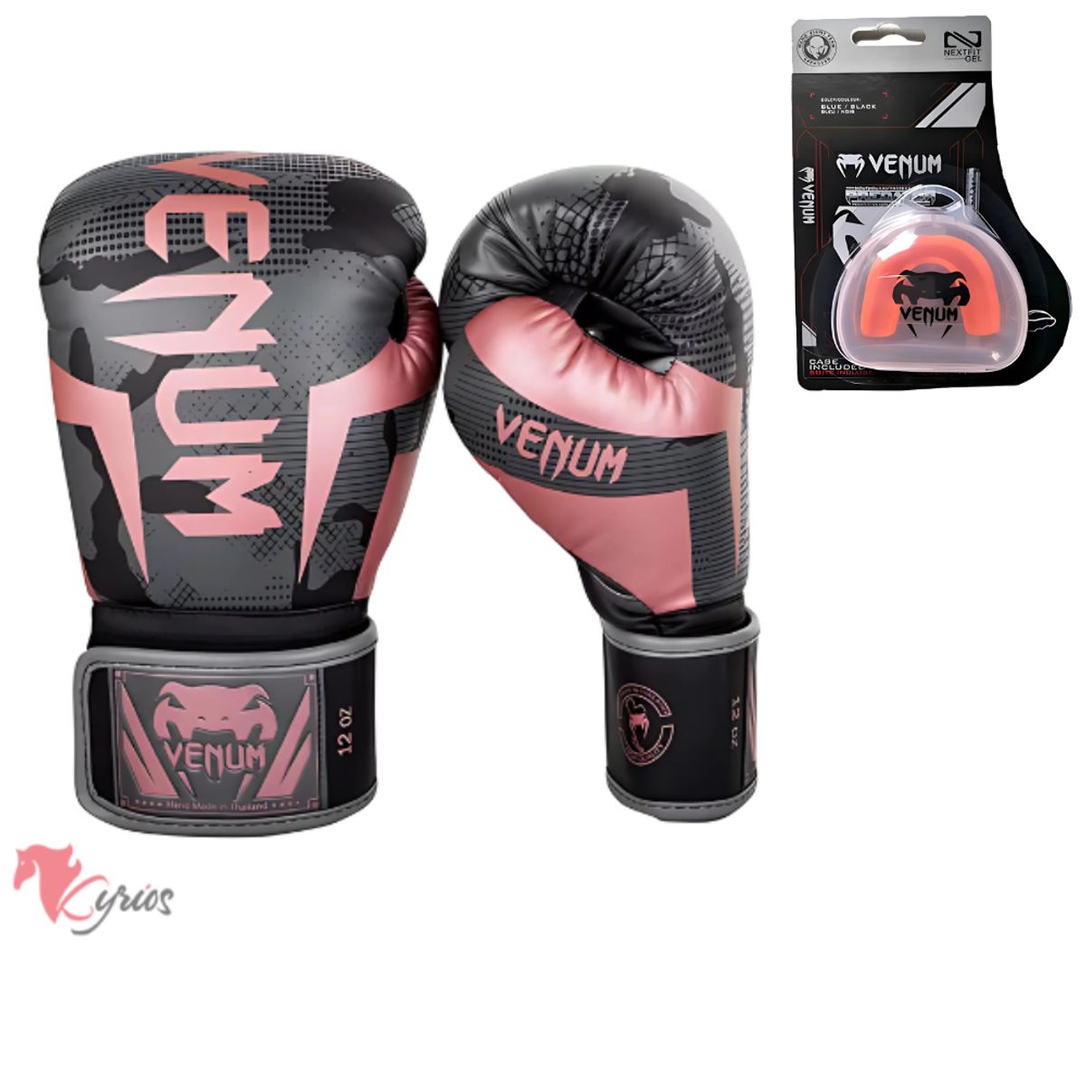 NO LOGO - Guantes De Box Venum 12onz Rosado+Bucal