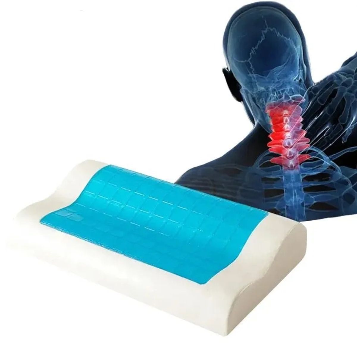 Almohada Ortopédica Cervical Memory Foam con Gel Refrigerante - Alivia Dolor de Cuello y Espalda, marca OEM - Foto Principal