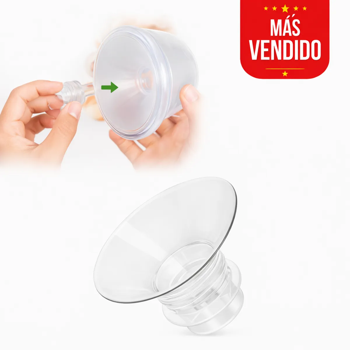 Baby - Set de 5 Adaptadores de Pezón para Extractor de Leche (Eléctrico o Manual)