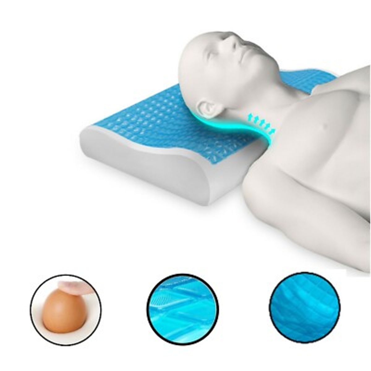 OEM - Almohada De Gel Cool Pillow Restform Refrescante Regula Temperatura Alivia Dolor de Cuello y Espalda
