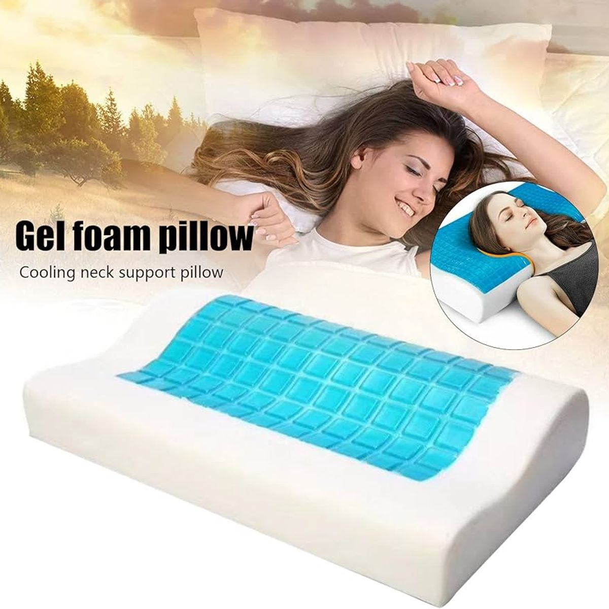 OEM - Almohada De Gel Cool Pillow Restform Refrescante Regula Temperatura Alivia Dolor de Cuello y Espalda