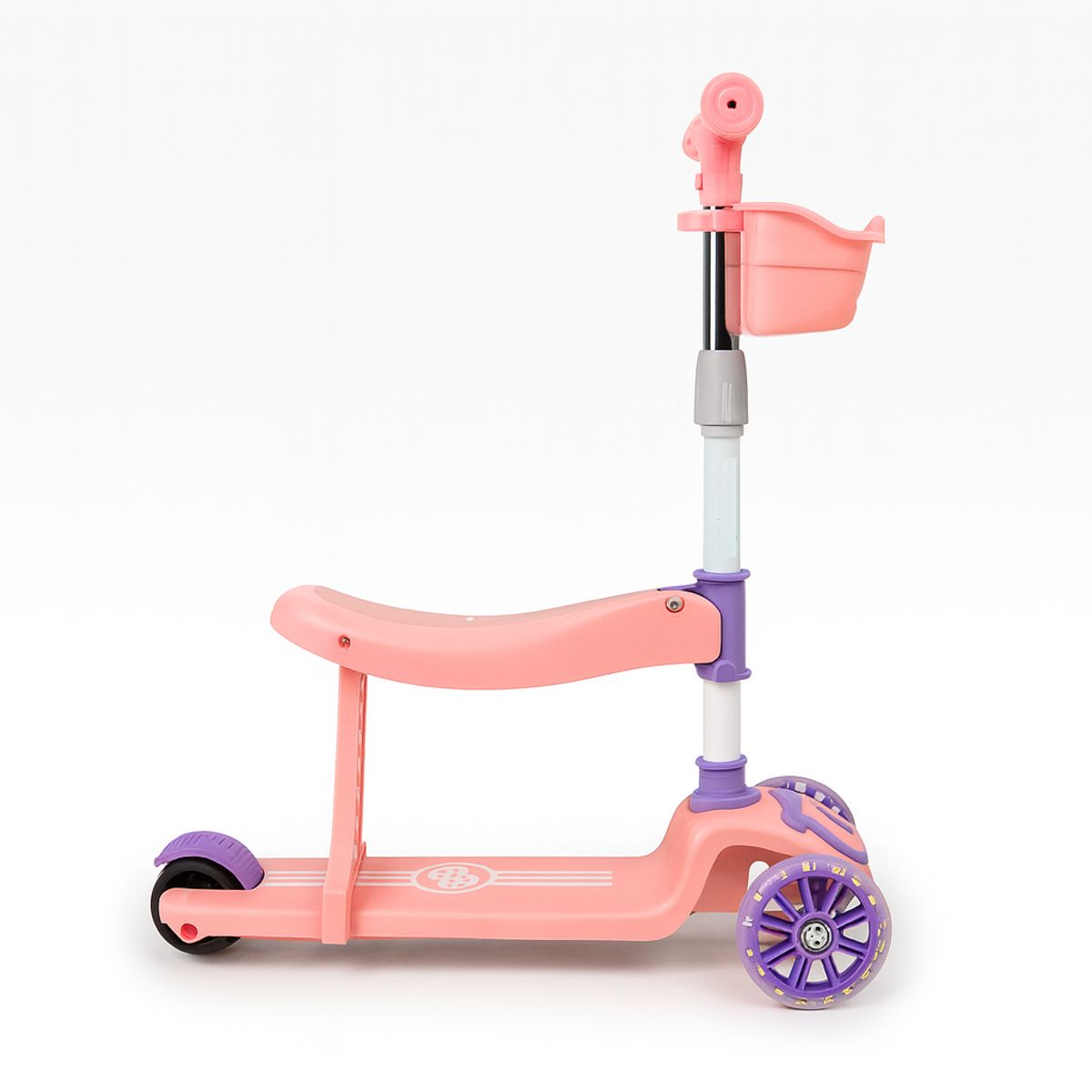 LOVINRIDE - Scooter Niños Asiento Luces Musical Rosada Rodillera Codera