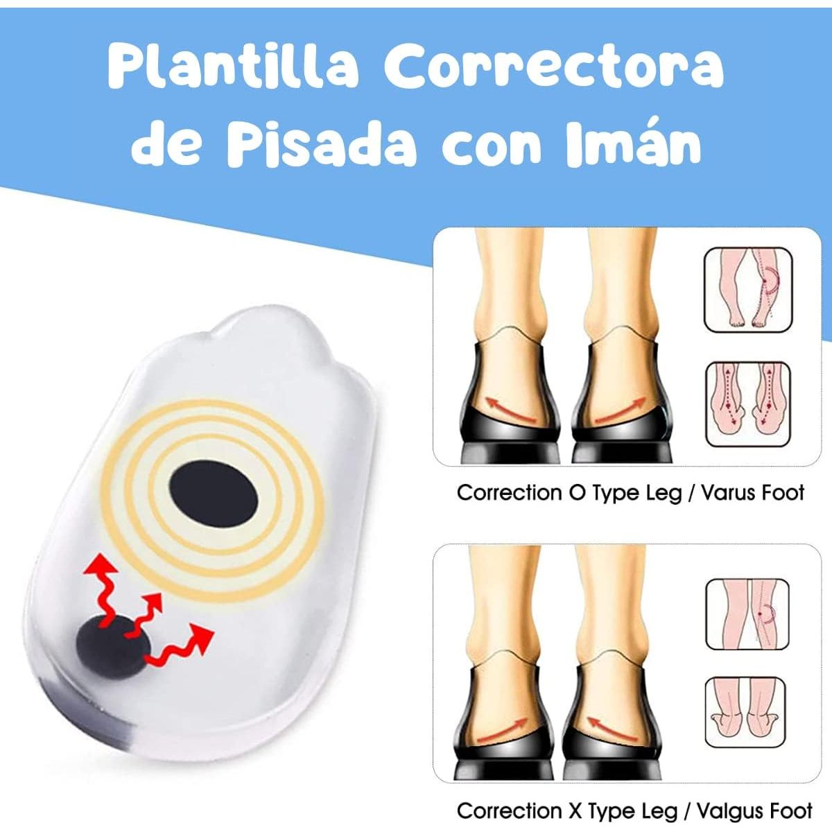 OEM - Plantillas Correctoras de Piernas Tipo O/X y Pronación de Silicona - 1 Par