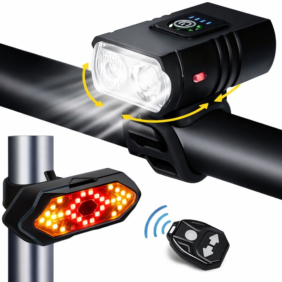 OEM - Pack Luces Bicicleta Delantera y Trasera