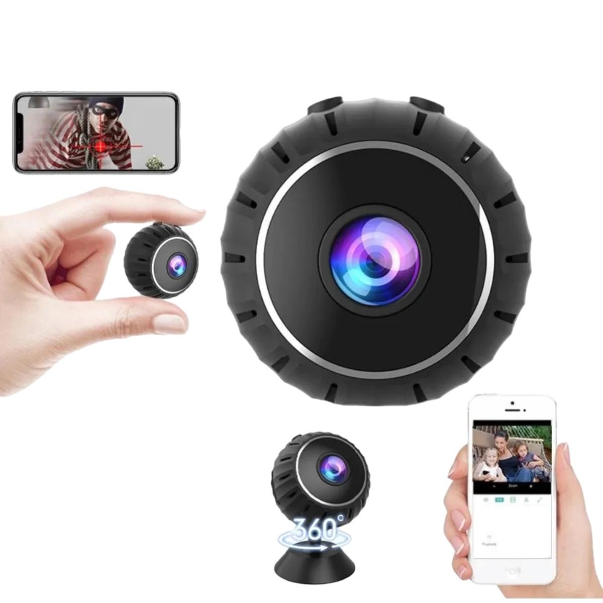 SEISA - Camera Mini Camera Security Cameras 1080p Hd NEGRO