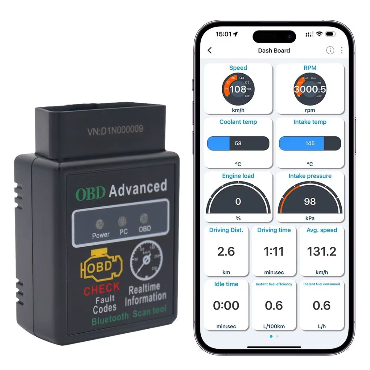 OEM - Lector de Códigos de Error Automotriz OBD2 Bluetooth - Diagnóstico Real V02H4