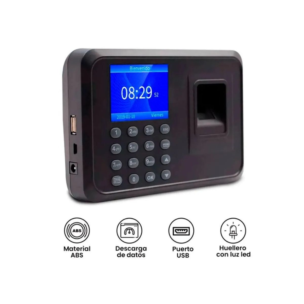 OEM - Reloj Control de Asistencia Biométrico Huella Digital y Clave - 1000 Usuarios