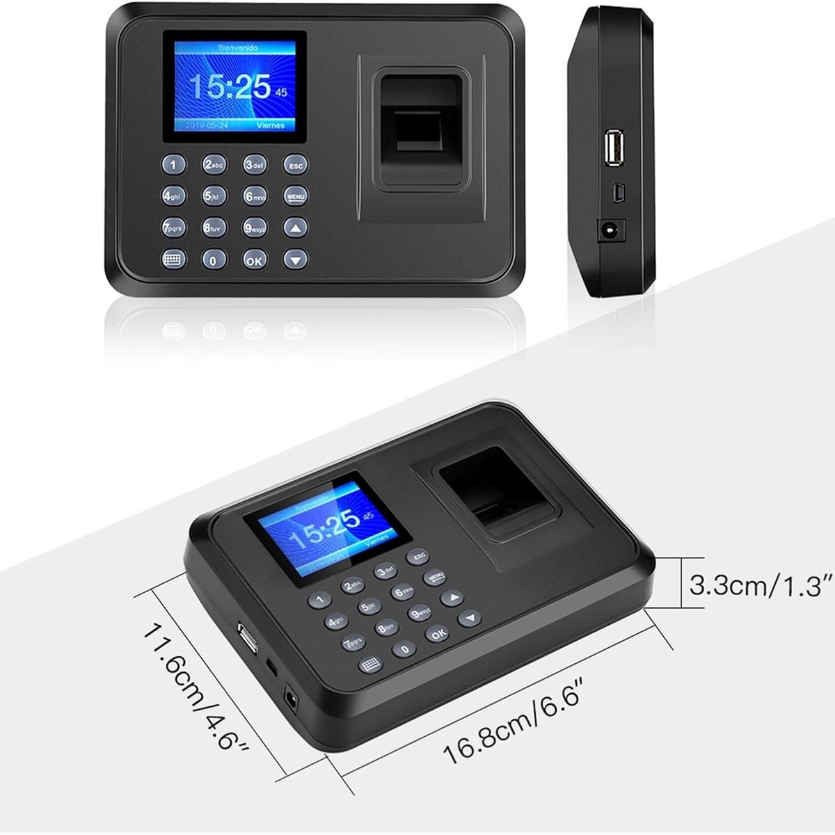 OEM - Reloj Marcador de Huella Digital para Empresas Sin Software - Exportación USB