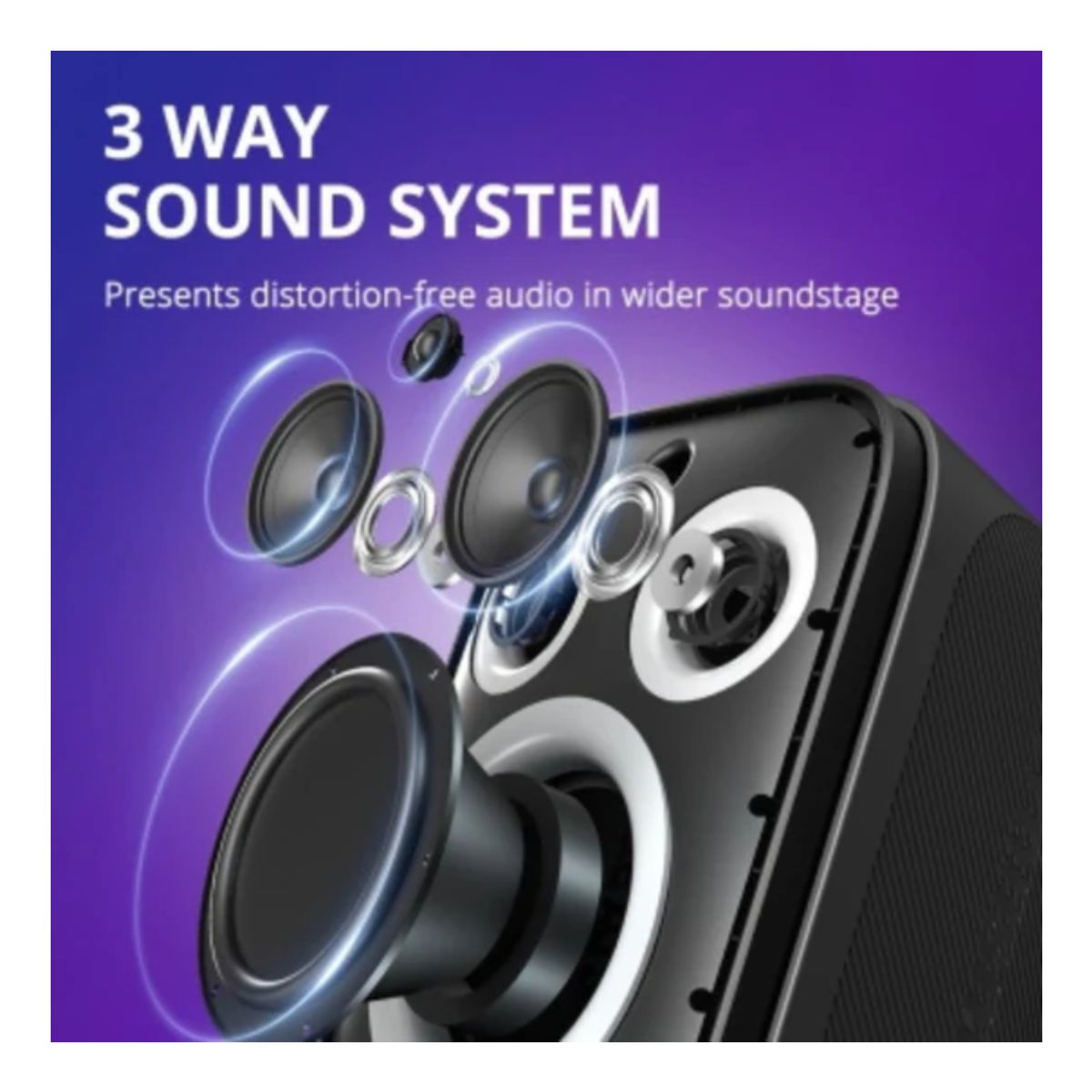 TRONSMART - Parlante Bluetooth Potente Tronsmart Halo 200 120W – Sistema 3 Vías