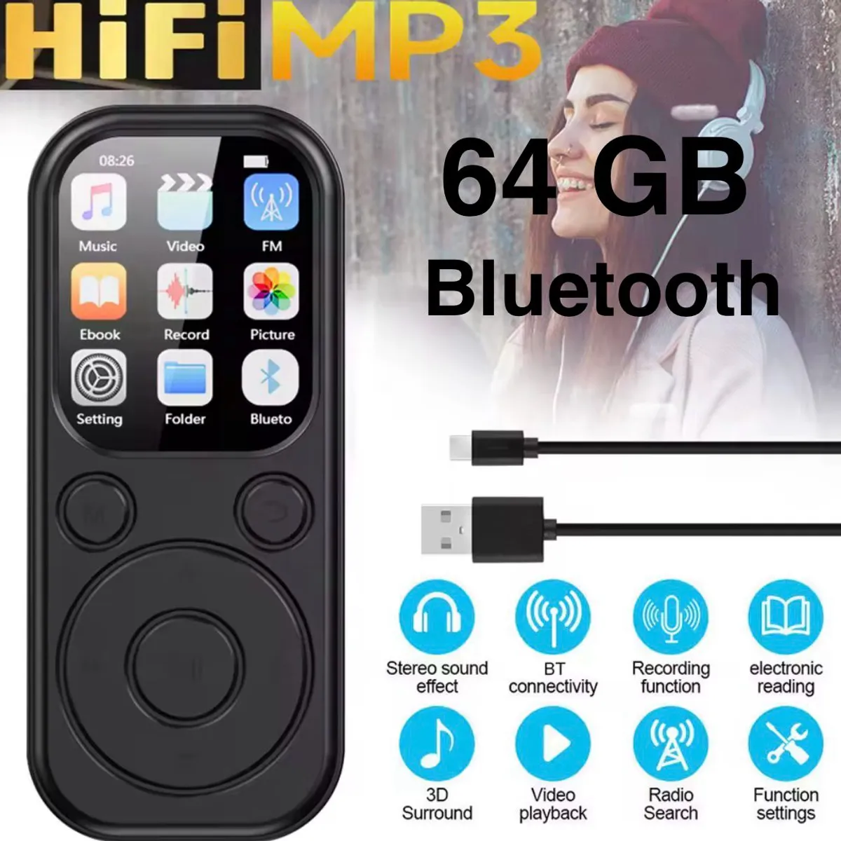 GENERICO - REPRODUCTOR MP3 64 GB BLUETOOTH