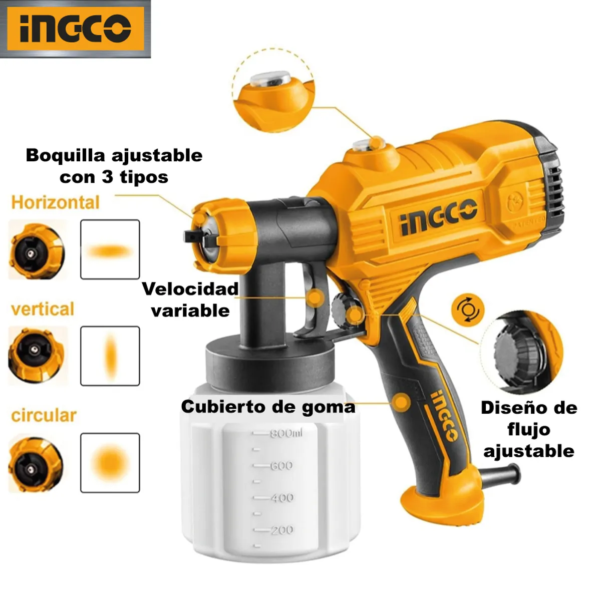 INGCO TOOLS - Combo Pistola Pintar INGCO SPG3508 + Pistola de Calor  HG2000385