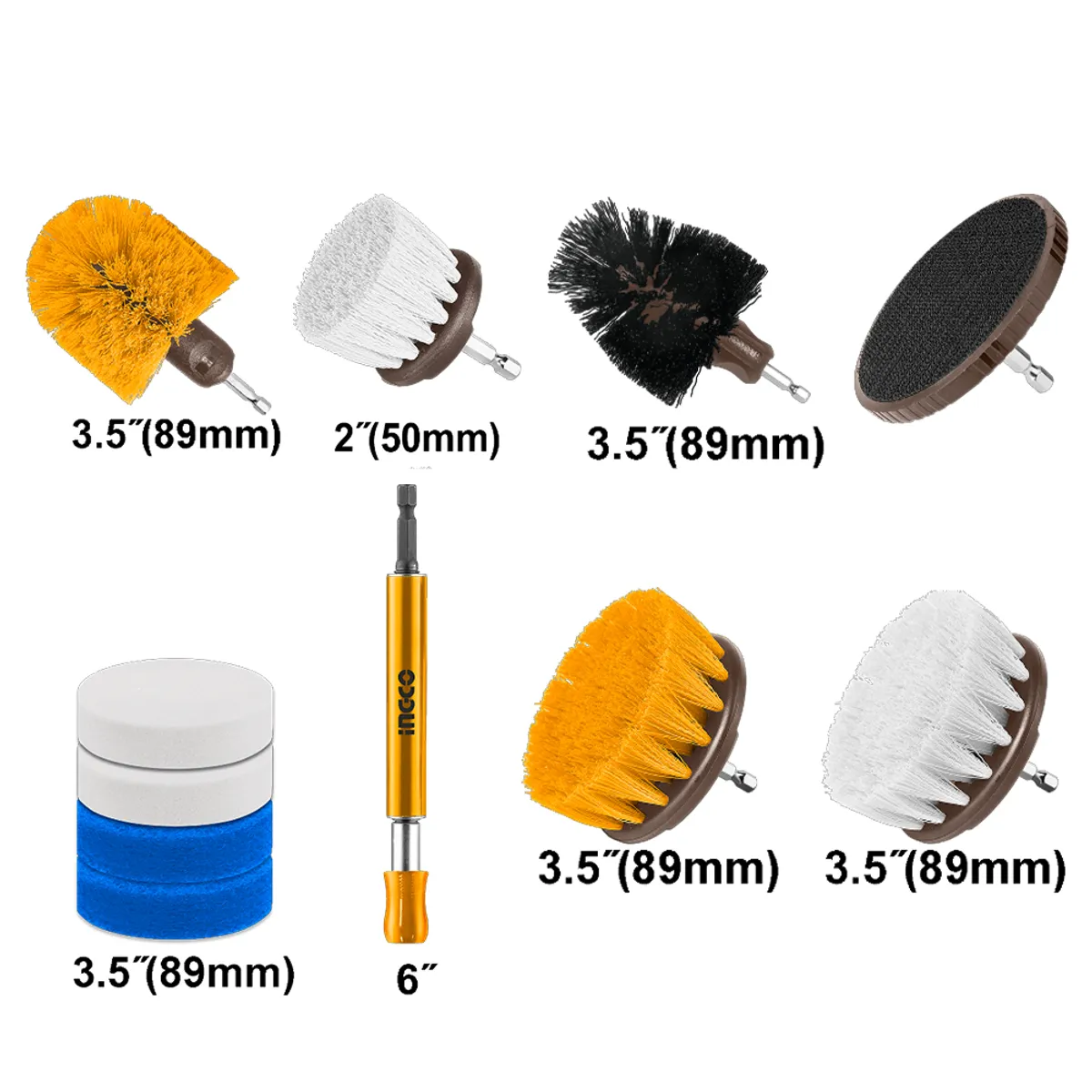 INGCO TOOLS - SET 11 CEPILLOS DE LIMPIEZA PARA TALADRO INGCO WCB1101