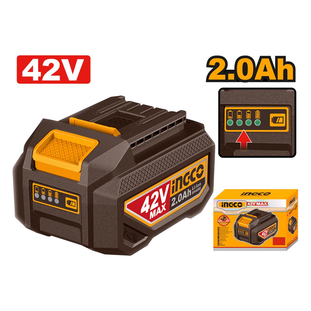 INGCO TOOLS - BATERÍA DE LITIO INGCO 42V 20AH FBLI42201