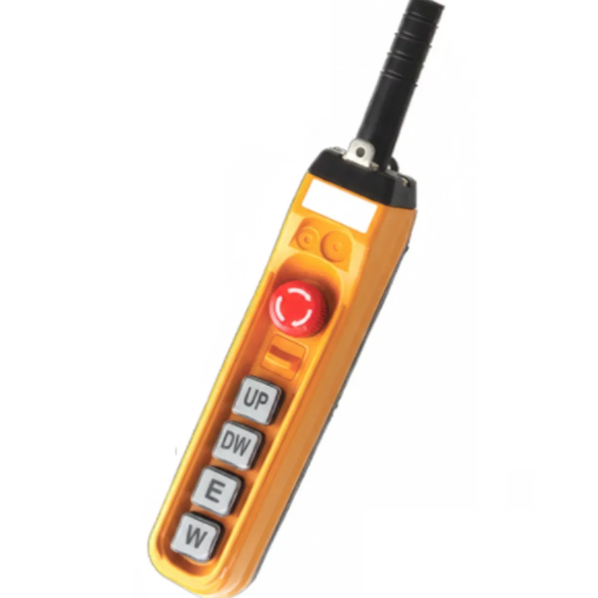 GENERICO - MANDO O BOTONERA DE CONTROL PARA POLIPASTO Y ELEVACION, 4 BOTONES + PULSADOR, BLOQUEO, REINICIO.