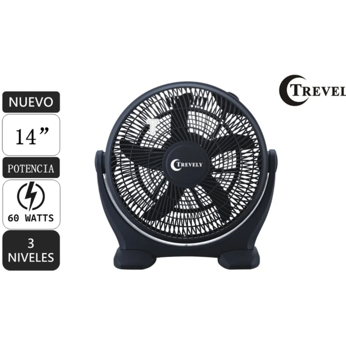 TREVELY - Ventilador de mesa 14 TREVELY VT-14A -negro - 60W