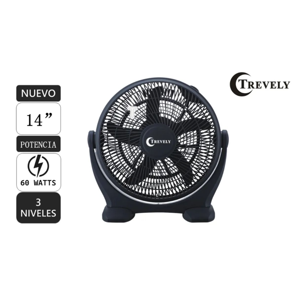 TREVELY - Ventilador de mesa 14 TREVELY VT-14A -negro - 60W