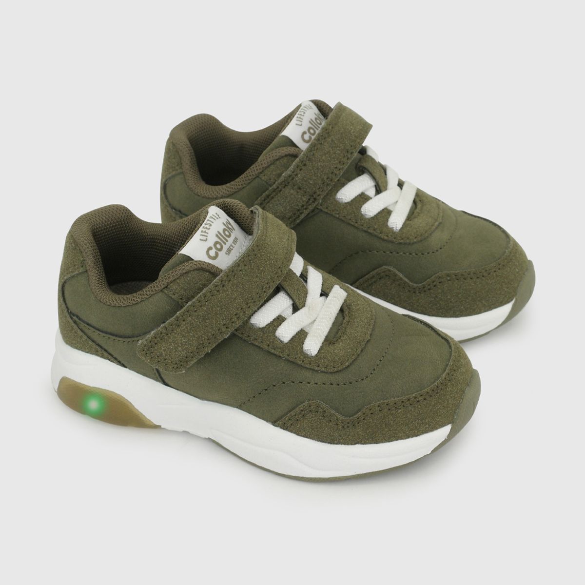 COLLOKY - Zapatilla Luces Caminante Niño Verde