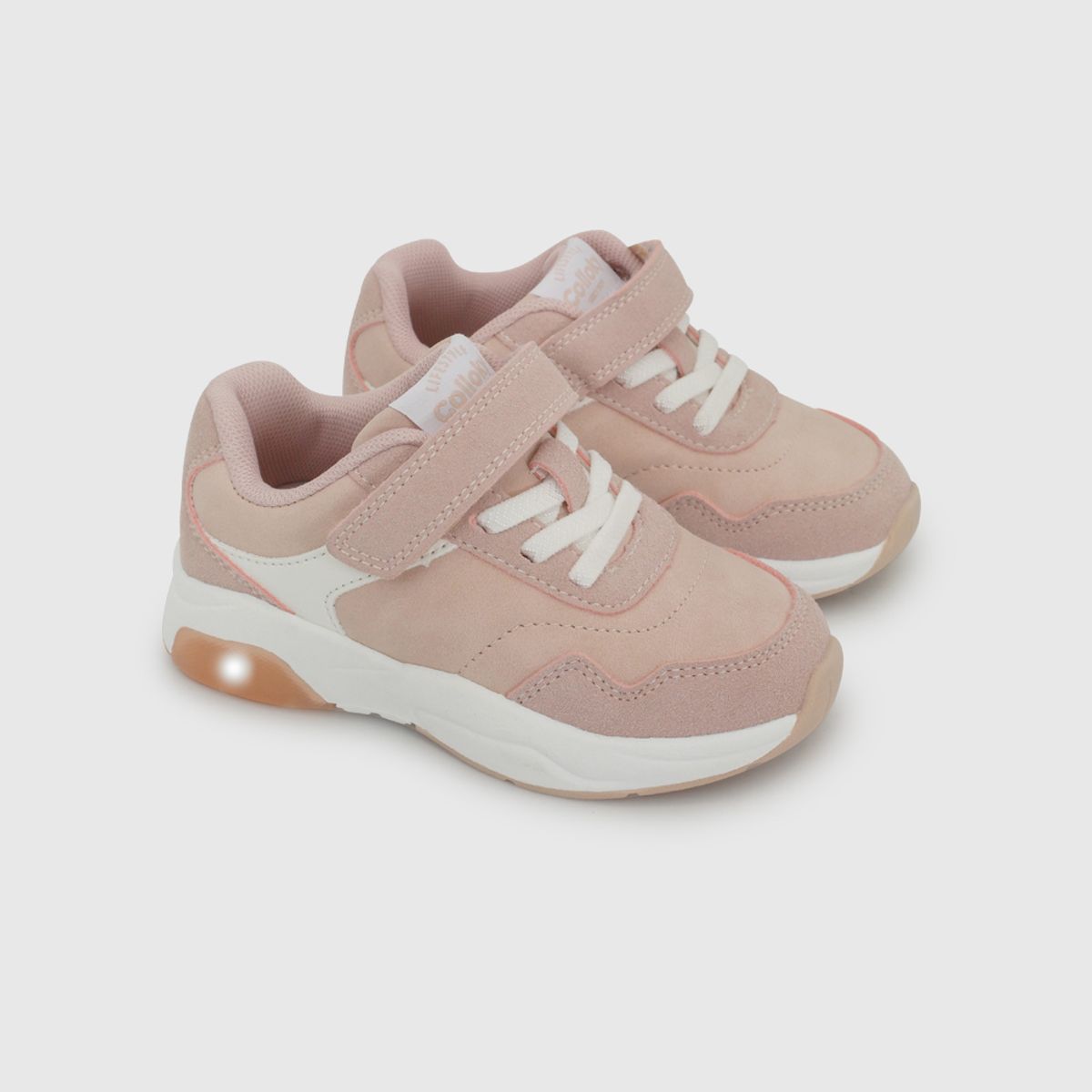 COLLOKY - Zapatilla Luces Caminante Niña Rosado