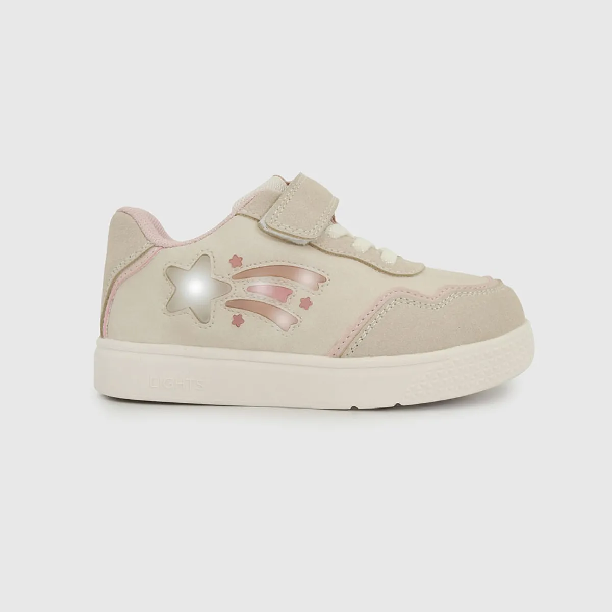 COLLOKY - Zapatilla Luces Caminante Niña Beige