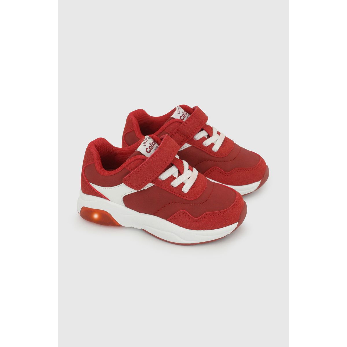 COLLOKY - Zapatilla Luces Caminante Unisex Rojo