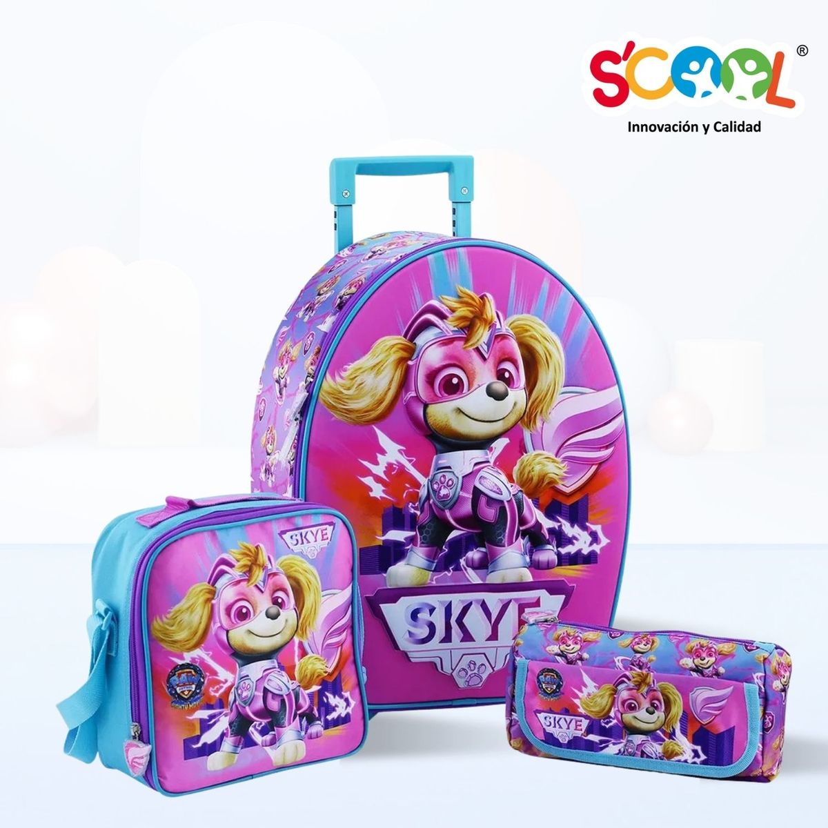 SCOOL - Set de Mochila Escolar Con Rueda 3D Paw Patrol Scool