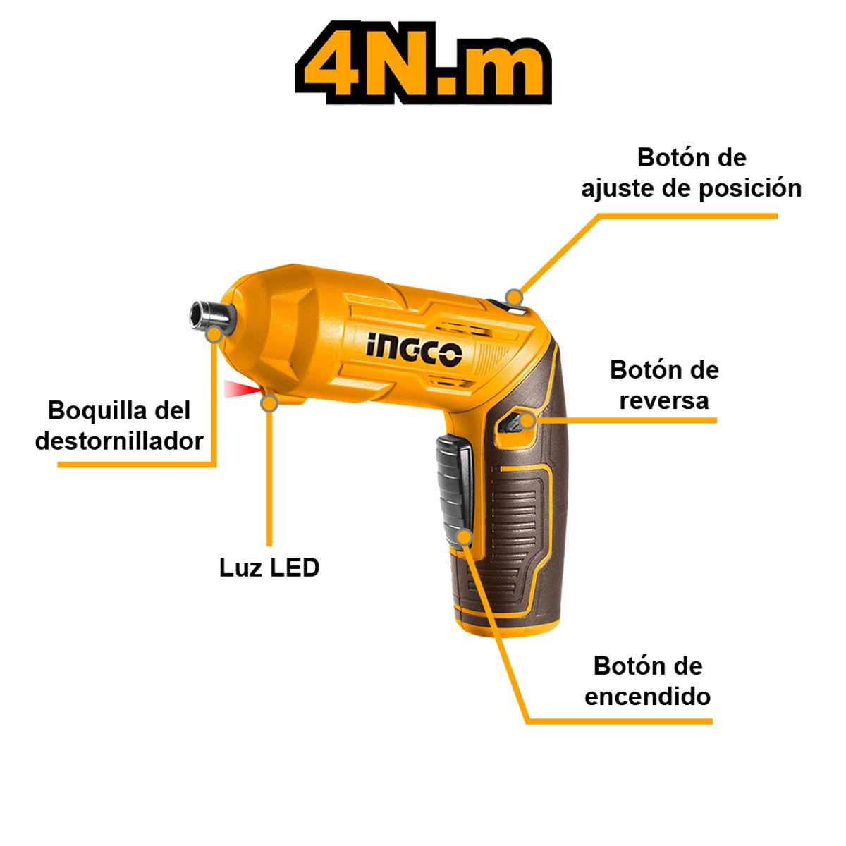 INGCO TOOLS - DESTORNILLADOR INALÁMBRICO INGCO 4V 4NM + 24 ACCESORIOS CSDLI04425