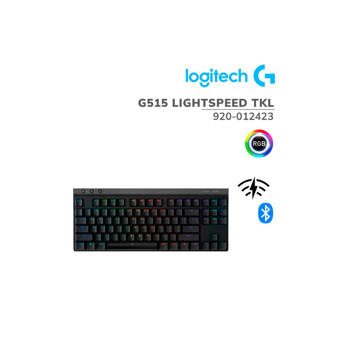 LOGITECH - TECLADO LOGITECH G515 TKL LIGHTSPEEDBLUETOOTH LIGHTSYNC RGB NEGRO