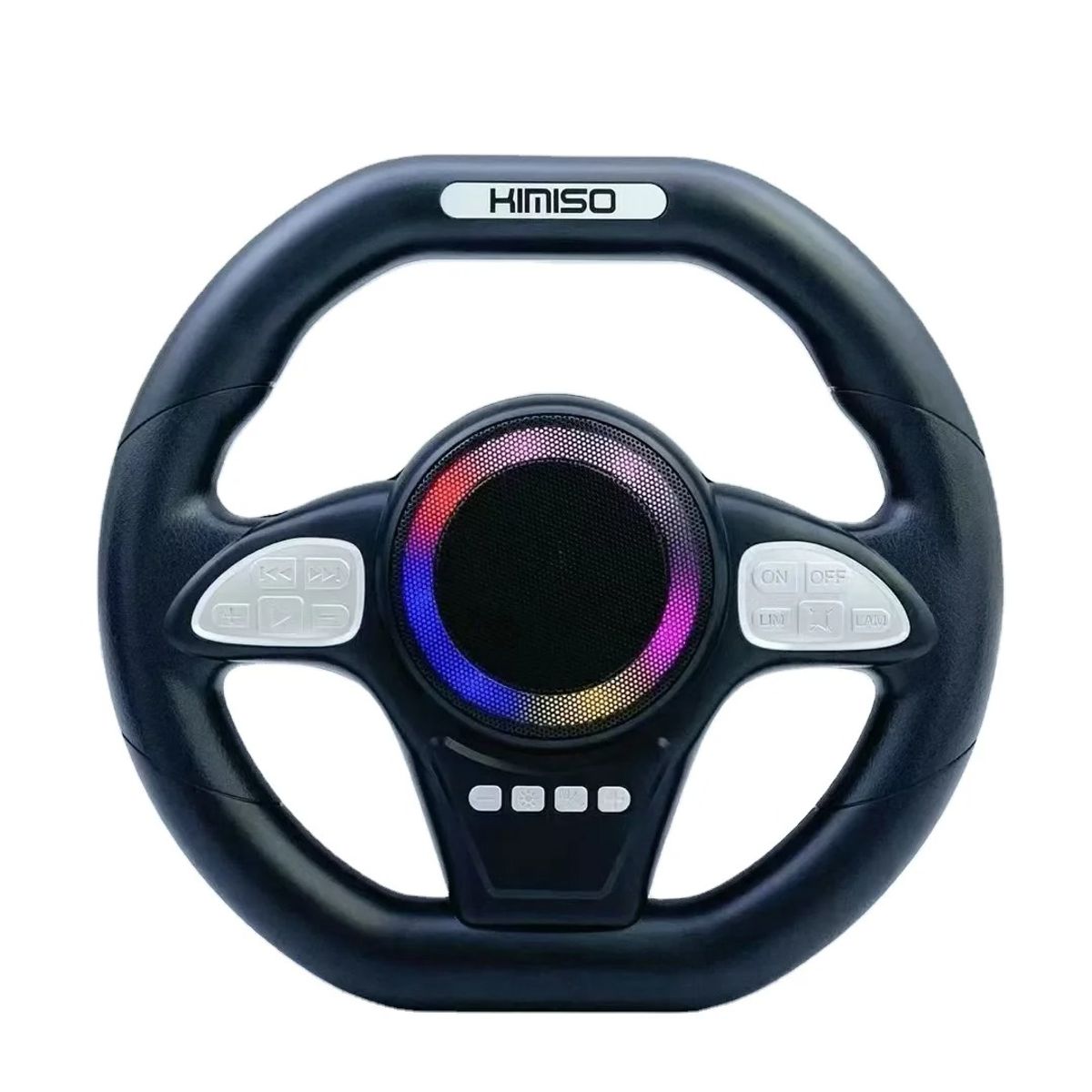 GENERICO - Parlante Portátil Diseño Volante De Auto Con Luces Multicolor RGB