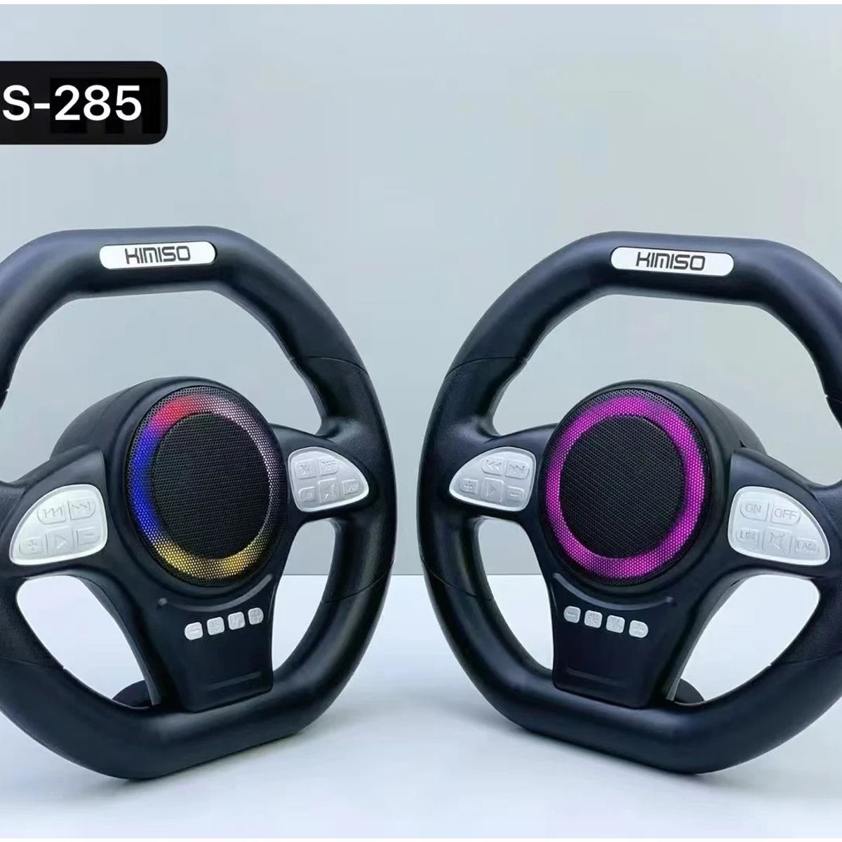 GENERICO - Parlante Portátil Diseño Volante De Auto Con Luces Multicolor RGB