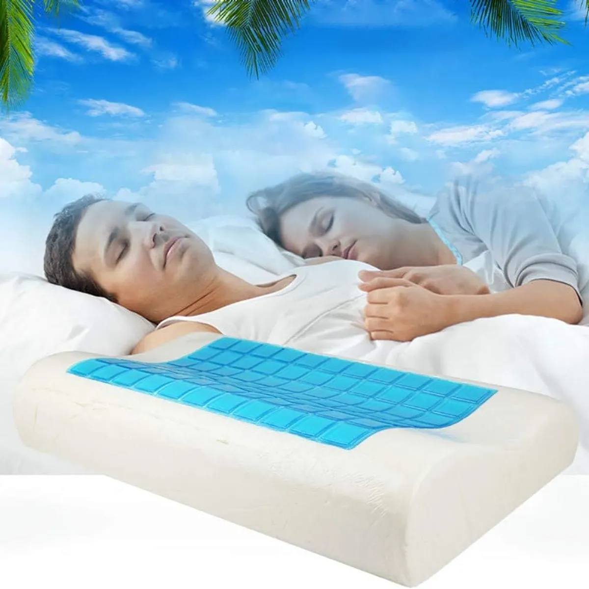 OEM - Almohada de Gel Refrescante Soporte para el Cuello de Espuma Viscoelástica Cervical Ergonómica