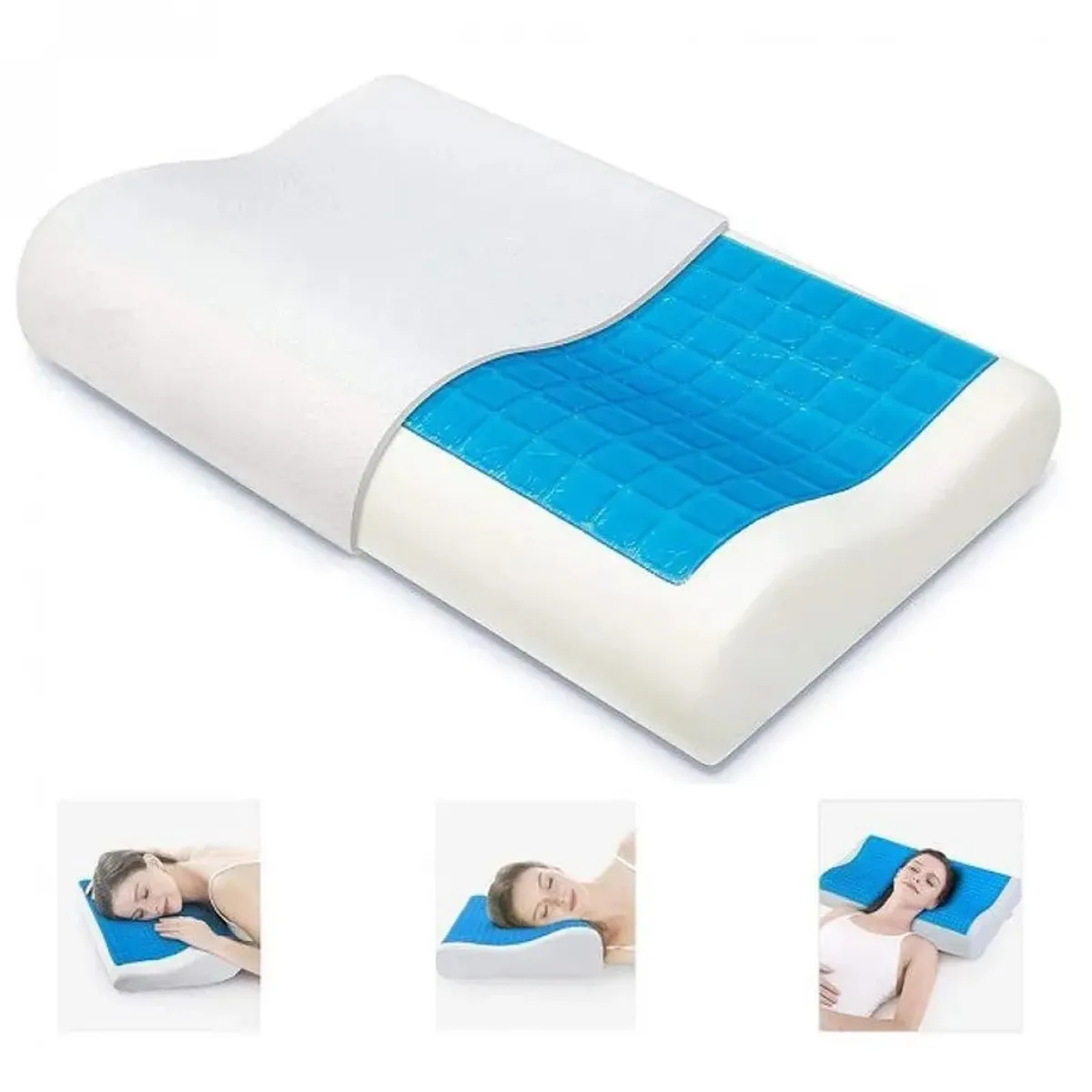 OEM - Almohada de Gel Refrescante Soporte para el Cuello de Espuma Viscoelástica Cervical Ergonómica