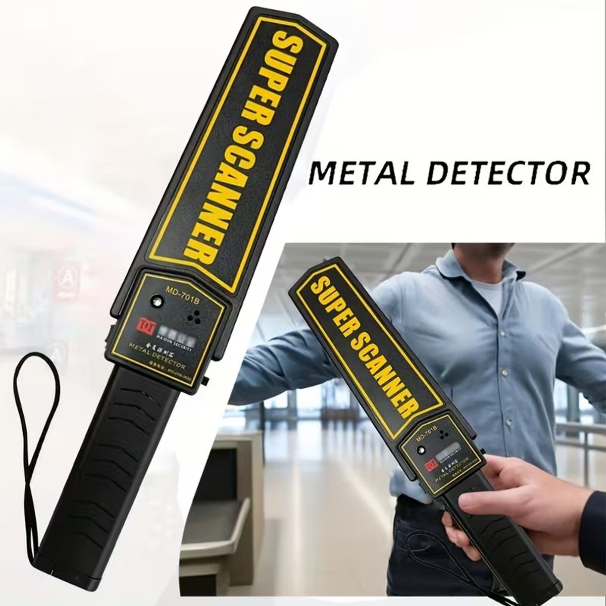 OEM - Escáner Manual de Metales Alta Sensibilidad - Alarma Sonora y Vibración