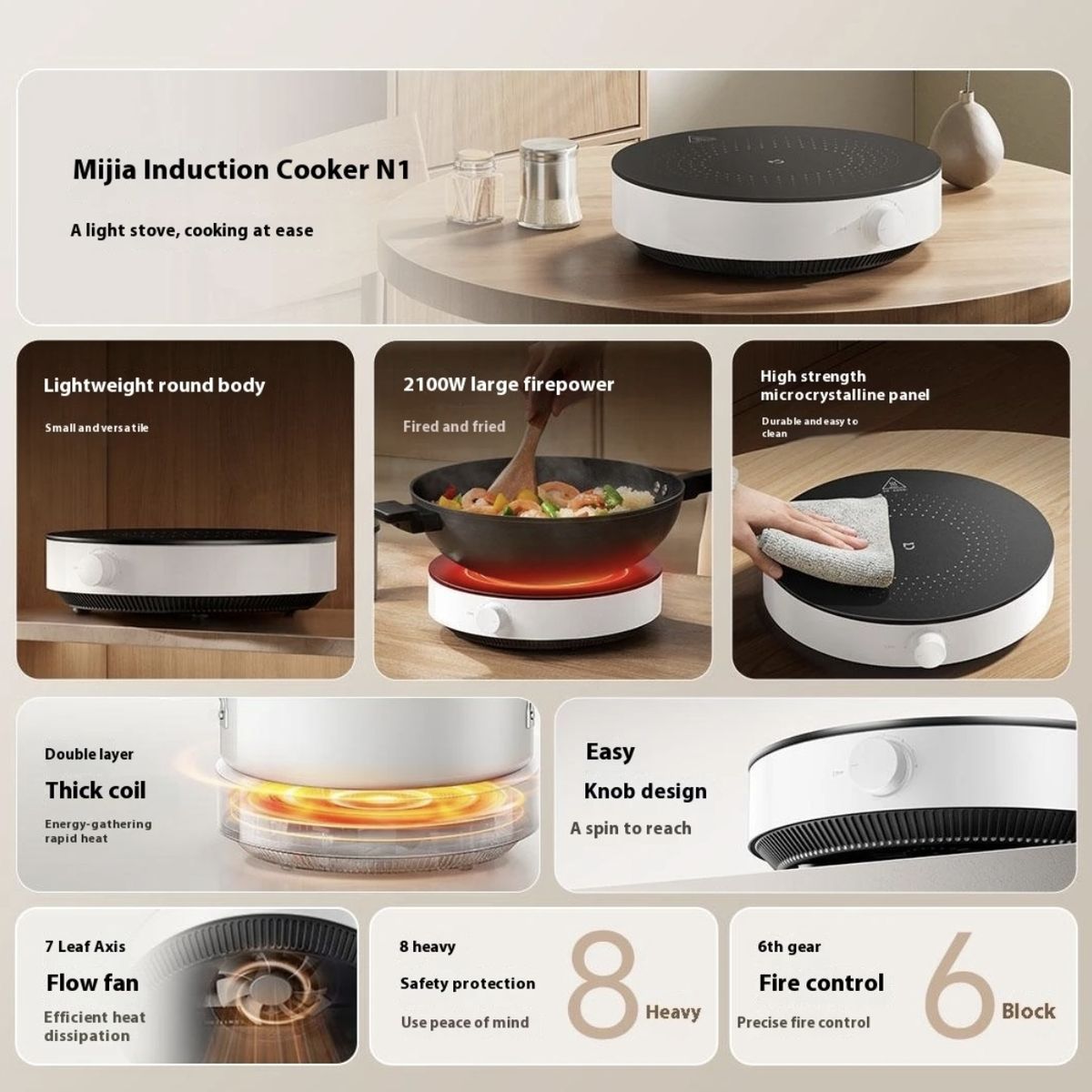 XIAOMI - Cocina de induccion Xiaomi Cooker N1 Rápida Cocción