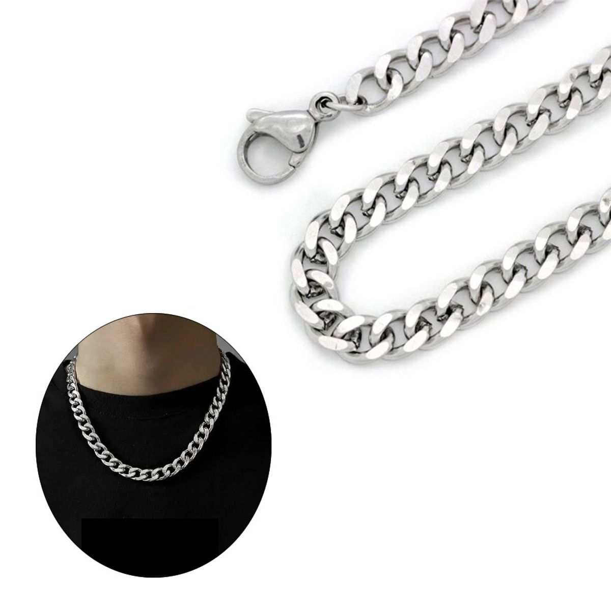 VIKINGO - CADENA Y PULSERA DE  ACERO 316L PARA HOMBRES