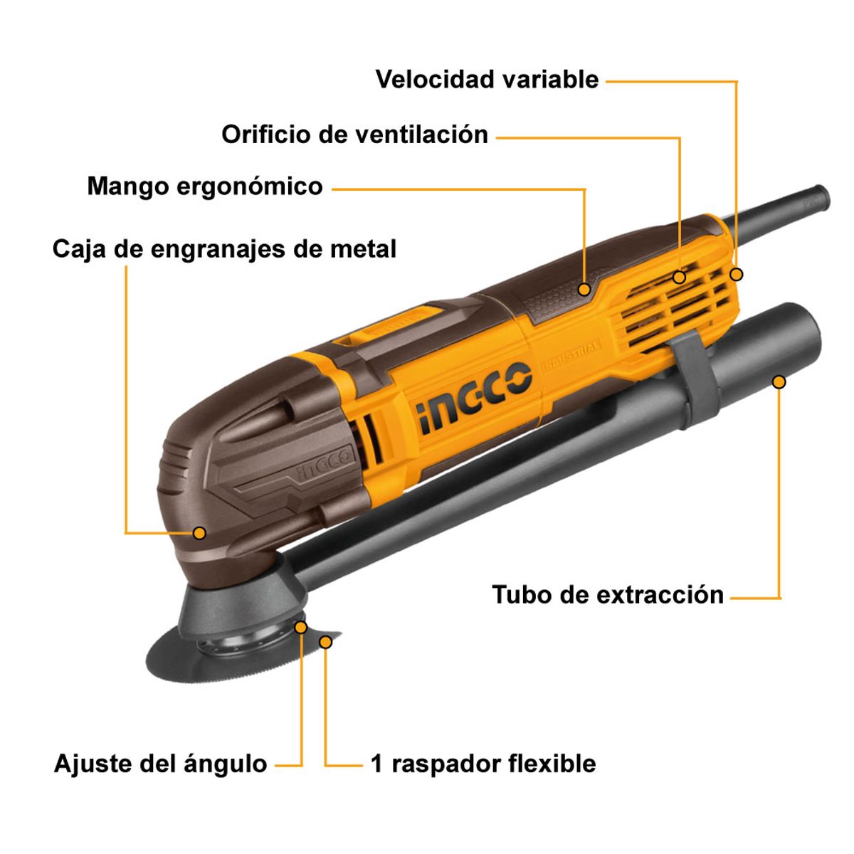 INGCO TOOLS - HERRAMIENTA MULTIFUNCIÓN INGCO 300W + ACCESORIOS MF3008