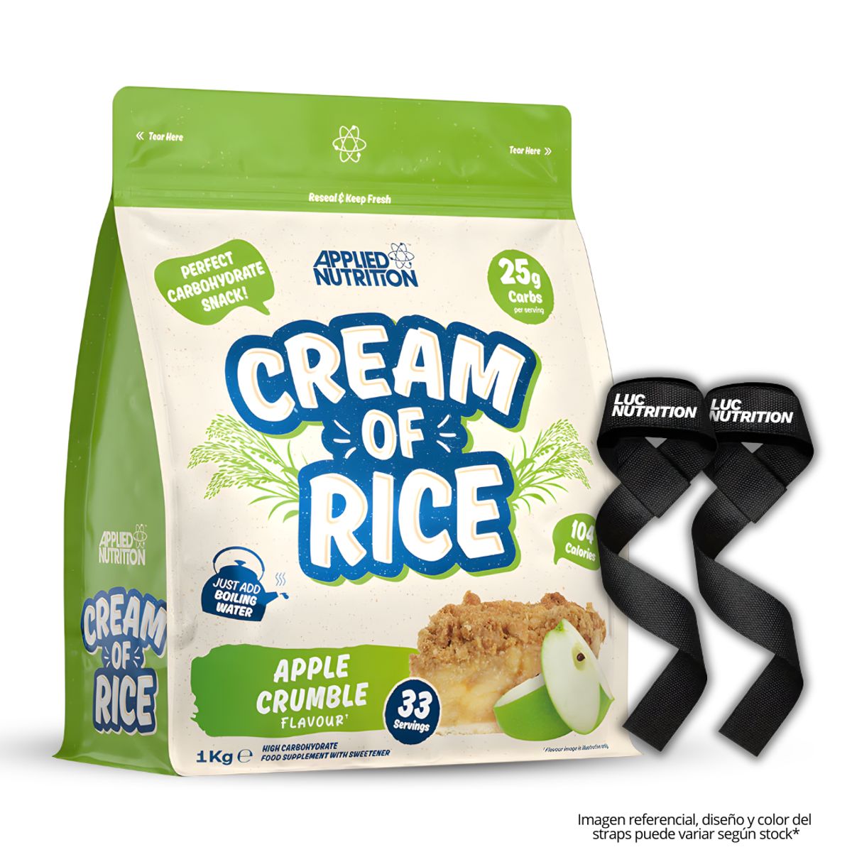 Applied Nutrition - Crema de Arroz Applied Nutrition 1 KG - Apple Crumble + Straps