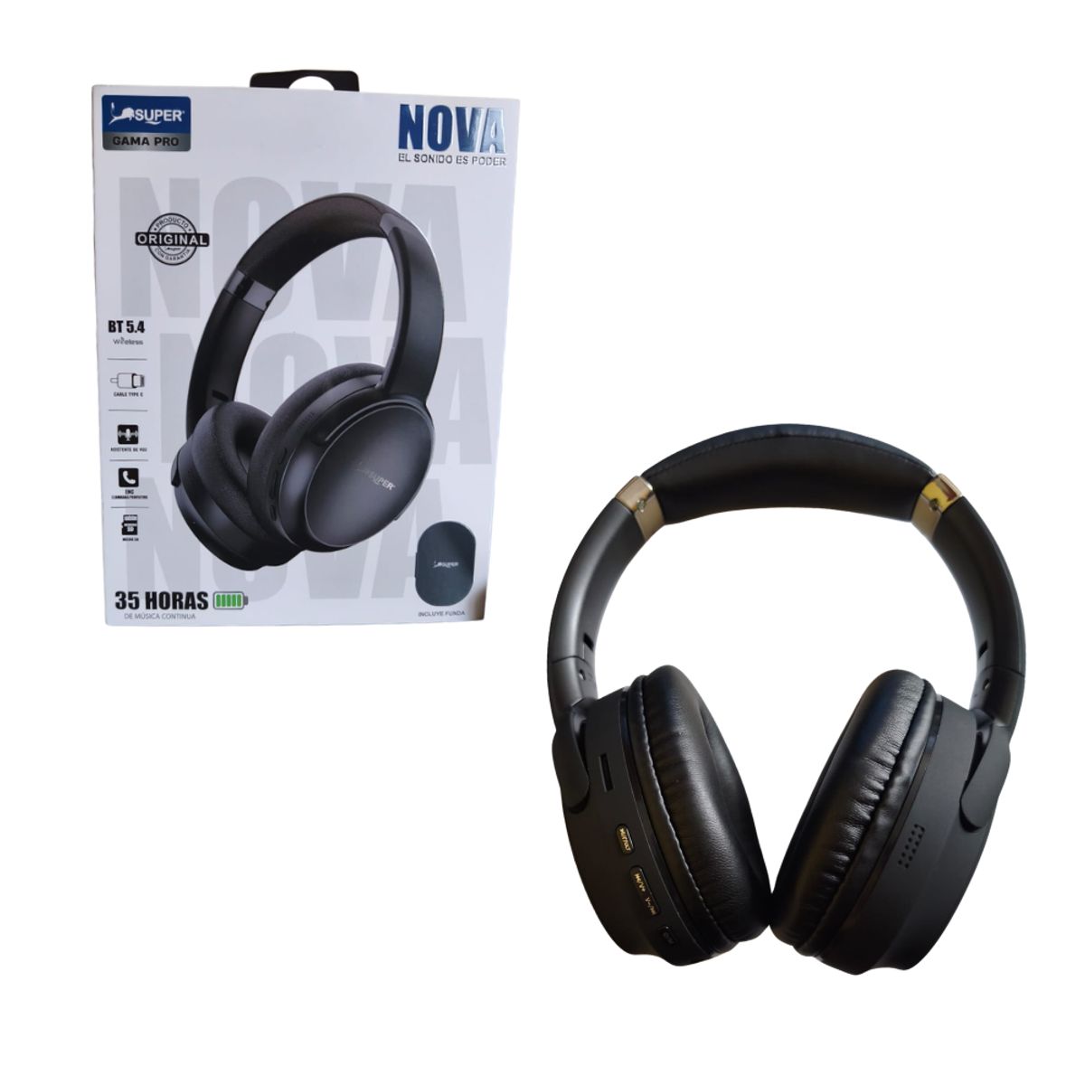 NOVA - Audífonos de Vincha Bluetooth con Cancelación de Ruido Gama Pro Nova