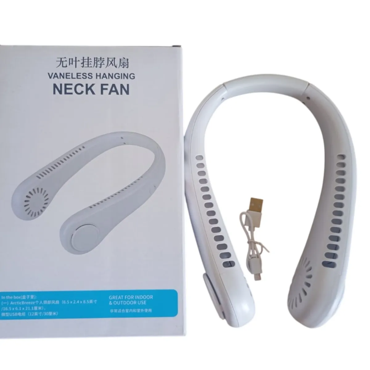 GENERICO - Mini Ventilador Portátil Para Cuello Recargable Blanco