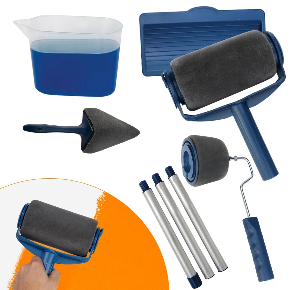 OEM - Rodillo Antiderrapante Recargable Kit de 8 Piezas - Ideal para Interiores y Exteriores