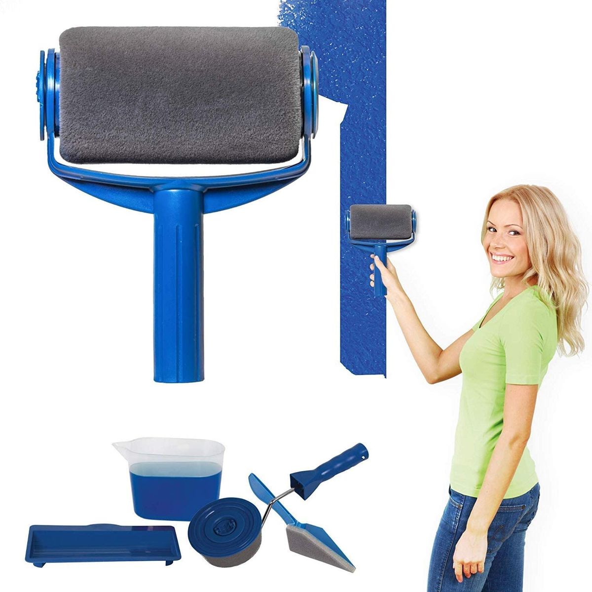 OEM - Rodillo Antiderrapante Recargable Kit de 8 Piezas - Ideal para Interiores y Exteriores