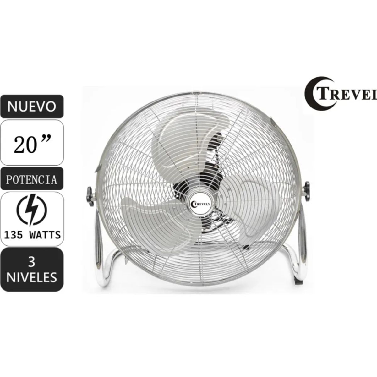 Ventilador de piso Industrial 20 TREVELY VT-208 - 135W, marca TREVELY - Foto Principal