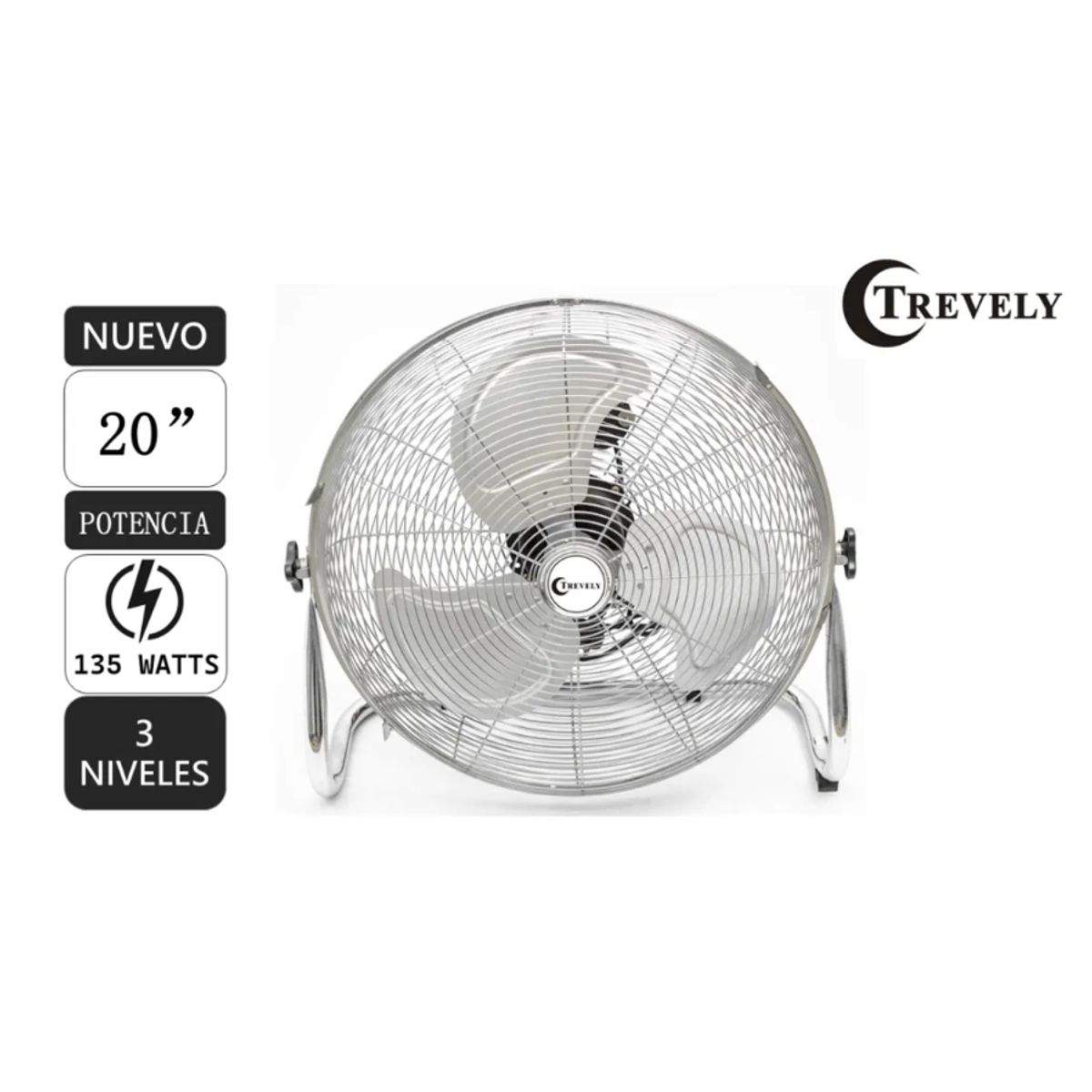 Ventilador de piso Industrial 20 TREVELY VT-208 - 135W, marca TREVELY - Foto Principal