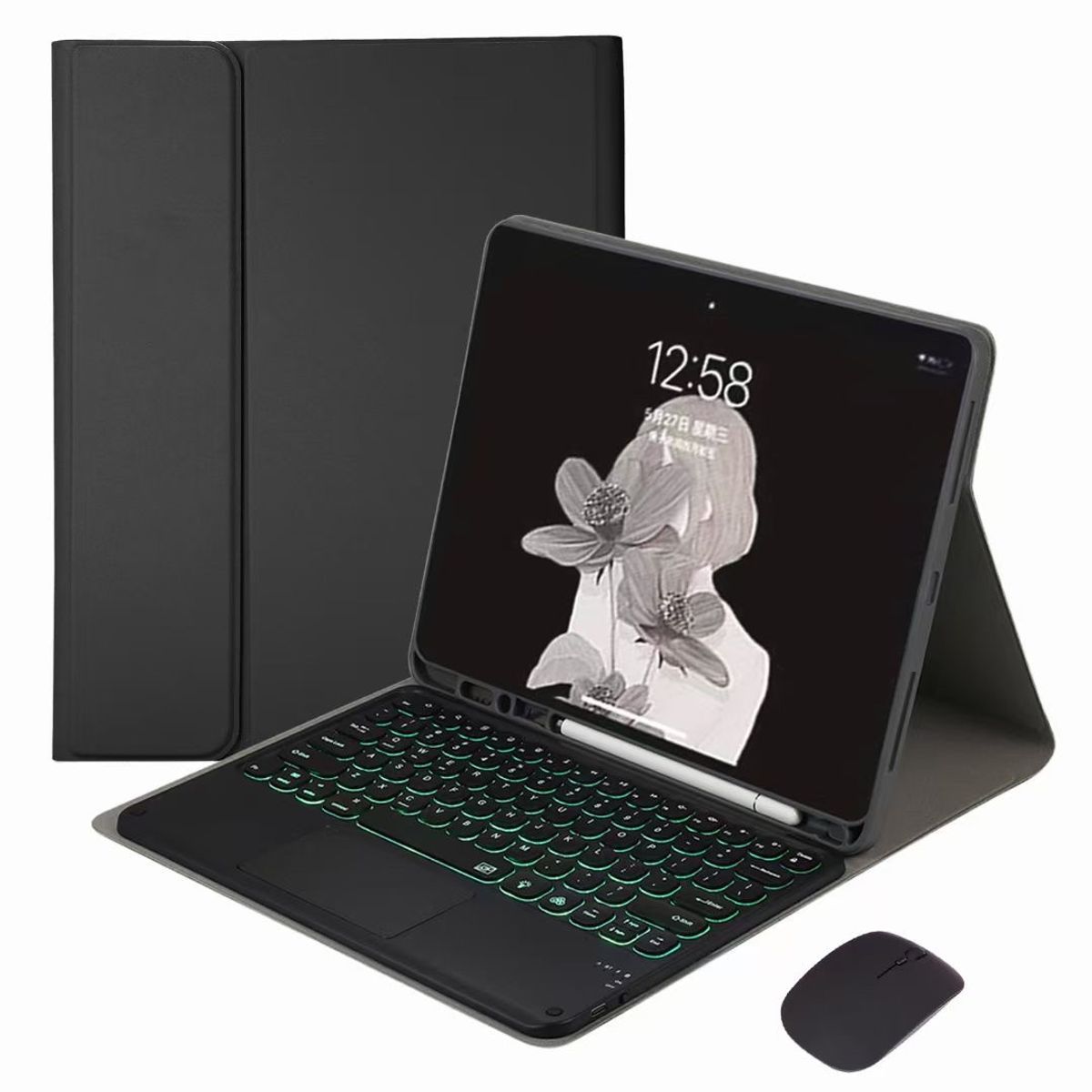 PUREPOWER - Funda con teclado de touchpad de español Ñ para Samsung Galaxy Tab A11 8.7" y A9 8.7 2025 2023