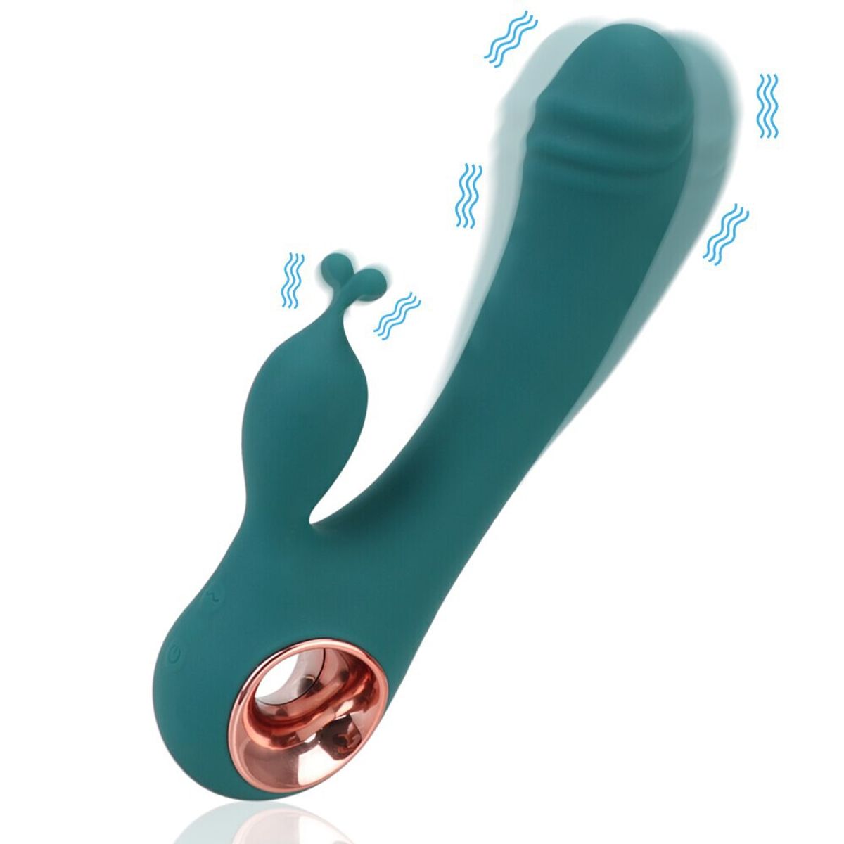 OEM - Estimulador Dual Recargable de Silicona - Masajeador Íntimo con 10 Ritmos de Vibración