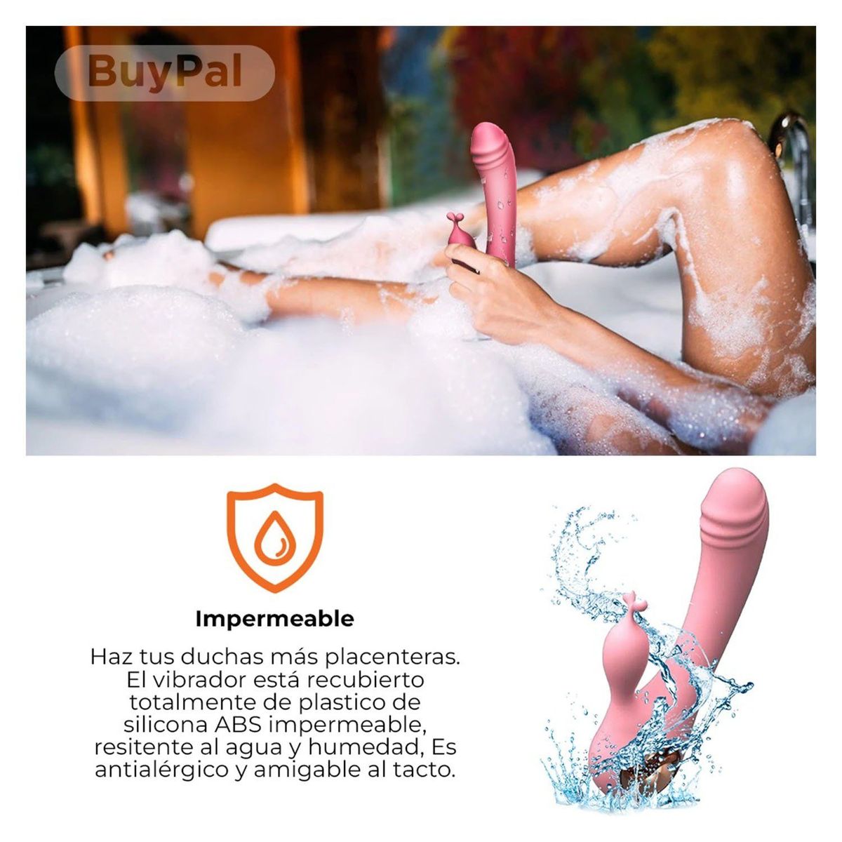 OEM - Estimulador Dual Recargable de Silicona - Masajeador Íntimo con 10 Ritmos de Vibración