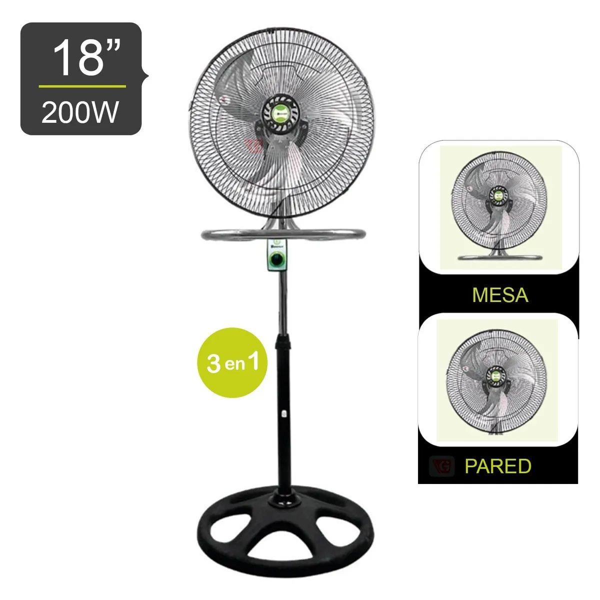 BOSSKO - Ventiladore Pedestal 18 200W BK-8218VI/NG