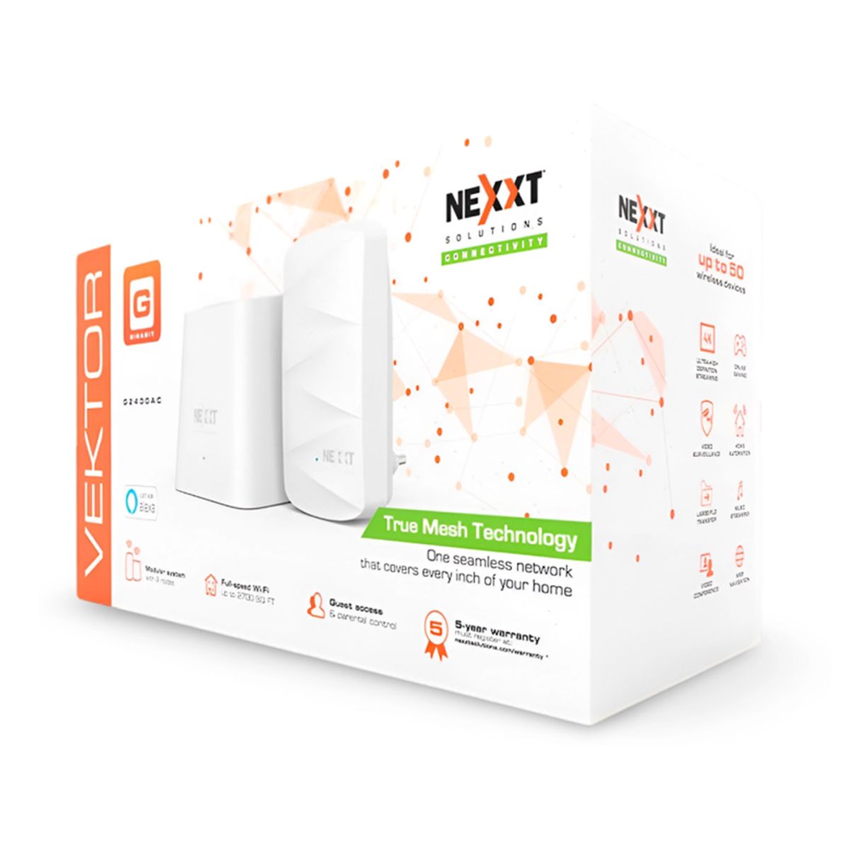 NEXXT SOLUTIONS - Router Nexxt Mesh SYSTEM G2400-AC Doble Banda Wifi 2 Pack