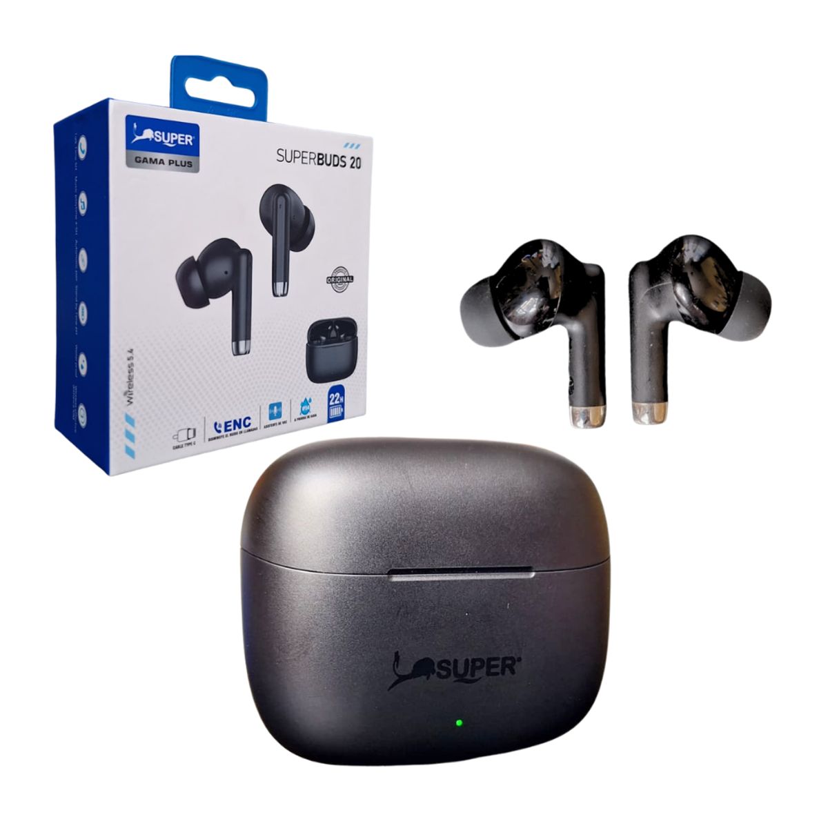 SUPER - Audífonos Bluetooth Superbuds 20 IP54 24 horas