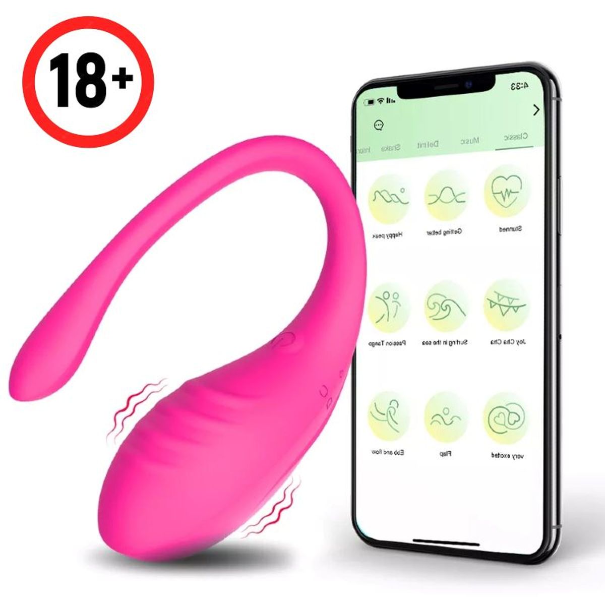 OEM - Vibrador para Parejas a Distancia con App y Doble Motor - Estimulador de Punto G y Clítoris