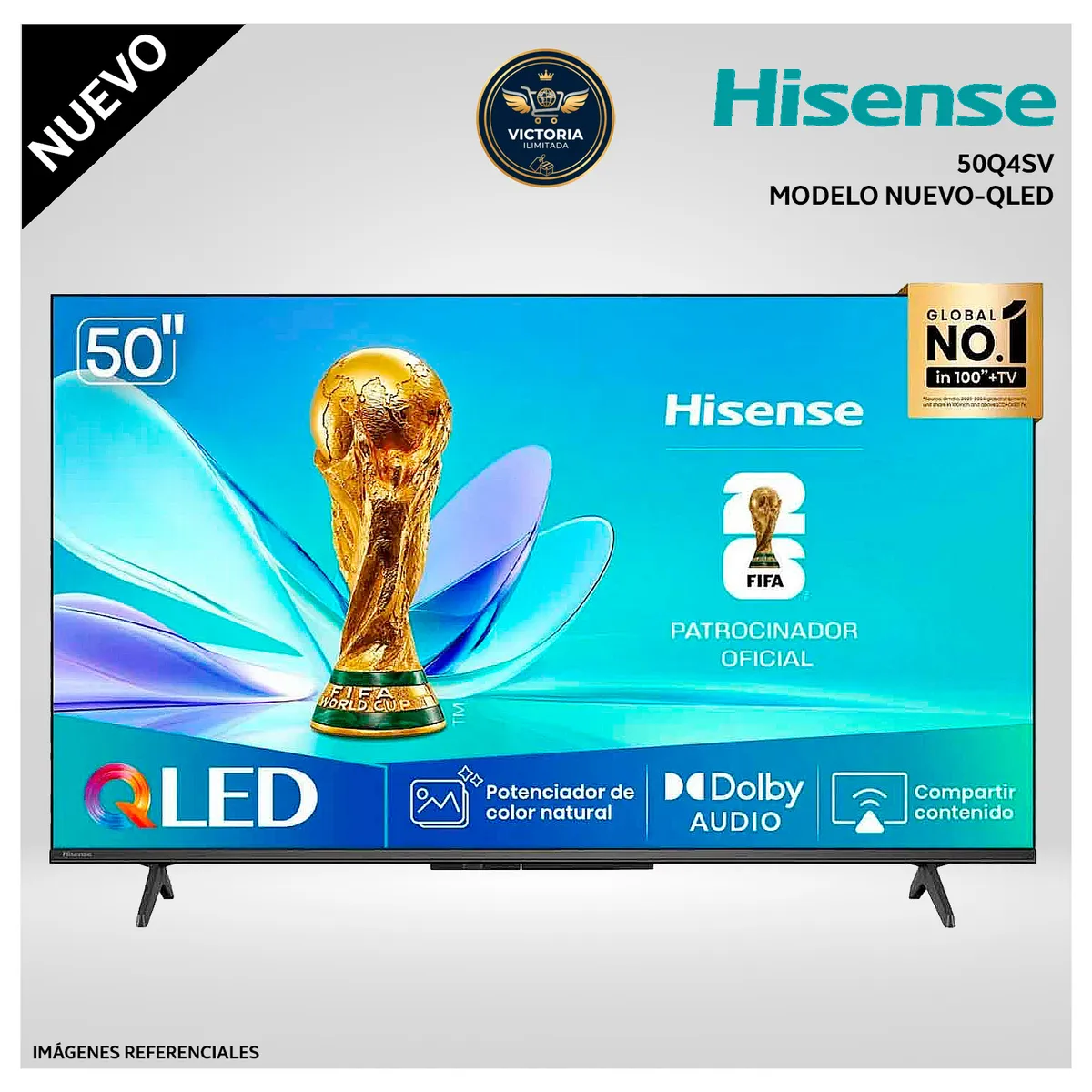 HISENSE - Televisor Hisense 50 Qled Smart FHD 50Q4SV
